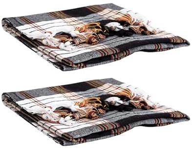 Dufte Momente 2 x Pestemal »Hamamtuch« Classic kariert schwarz ca. 80x180 cm - 80% Baumwolle, 20% Polyester