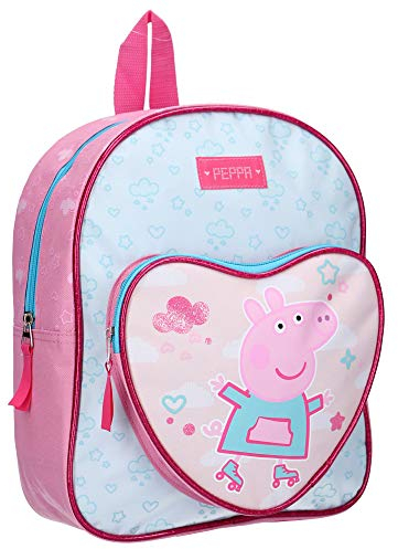 Peppa Wutz Kinderrucksack - Roll with me - Hellblau und Rosa