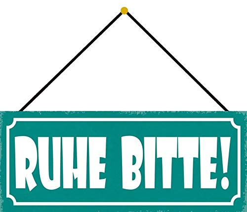 Blechschild 27x10cm gewölbt mit Kordel Ruhe bitte Spruch Deko Geschenk Schild