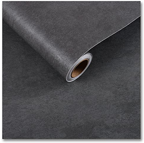 CRE8TIVE Dunkelgraues Beton-Kontaktpapier, 61x899.2 cm, extra dick, breit, langlebig, Zement-Tapete, zum Abziehen und Aufkleben, industrielle dekorative Wanddekoration für Wohnzimmer, Küche