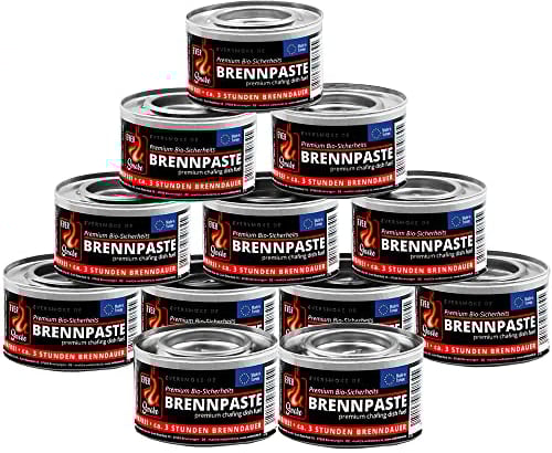 12x Eversmoke Sicherheits Premium Bio Brennpaste Brenngel Chafing Dish Speisenwärmer (12 Dosen je 200g)