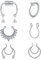 Funseedrr 6pcs Faux Piercing Nez Septum Anneaux Acier Chirurgical Cerceau de Nez sans Trou Septum Piercing