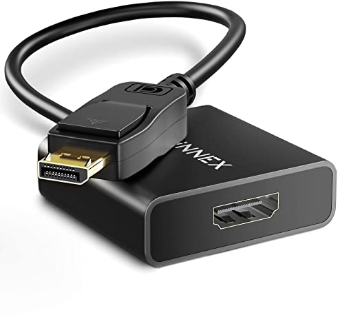 Adaptateur DisplayPort vers HDMI, Convertisseur 4K 60Hz Display Port à HDMI, Adapter DP 1.2 to HDMI 1.4 pour Laptop PC Desktop a Moniteur TV Projecteur AMD Eyefinity pour Les Jeux jusqu'à 6 écrans