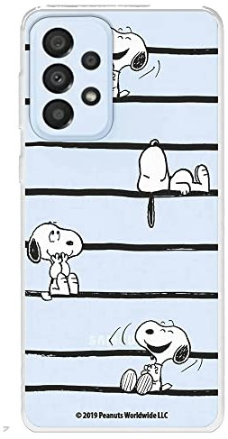 Schutzhülle für Samsung Galaxy A33 5G, Offizielles Snoopy Peanuts Produkt, Transparent, Flexibles Silikon, Streifen-Design