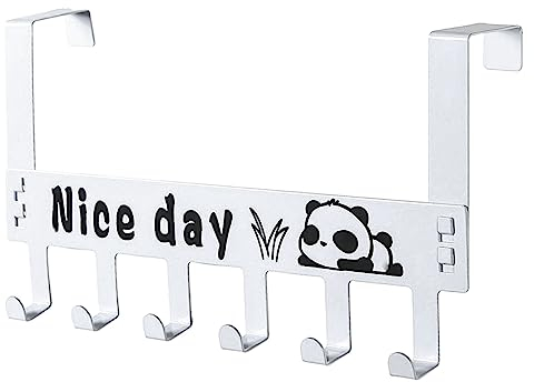 Echehi Over Door Hanger with 6 Hooks for Hanging Towels, Hats, Clothes, Keys. Sturdy Door Hangers for Bedrooms Living Room, Bathroom. White