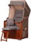bene living Strandkorb-Set Schaalsee 1-Sitzer Mahagoni - PE grau - Modell 551 - Liftersystem