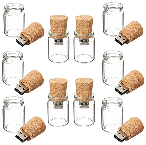 USB-Stick, transparent, Glas, USB 2.0, 32 GB, 10 Stück