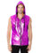 COSAVOROCK Herren ärmellos Hoodie Zip bis Weste Metallic 70s Disco Pailletten Fancy Dress Lila M