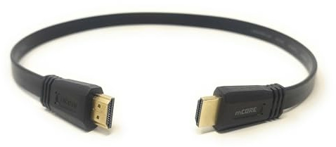 mCore 1pcs. 50cm Flat HDMI to HDMI Cable/Lead Ultra HD (4K) 3D-compatible Gold-Plated, Compatible with LCD LED UHD HD TV Game Console Laptop PC (1, 0.5m)
