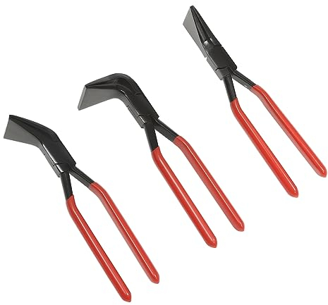 Abkantzange Falzzange 3-Stück Hand-Näher Blechwerkzeuge, Blechbiegezange Set Gerade, 45° 90° 180° - Metallbiegewerkzeug (Rot)