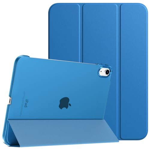 TiMOVO Cover Custodia Compatibile con iPad (A16) 11 Generazione 11 Pollici 2025/iPad 10 Generazione 10,9 2022, Retro in PC Rigido Semi-Trasparente, Auto Sveglia/Sonno, Blu Genziana
