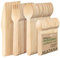 MATANA - 1000 Mini Disposable Wooden Cutlery Set Eco-Friendly 100% Natural Wood - 500 Forks, 500 Knives, 500 Spoons, 500 Teaspoons - Biodegradable & Compostable