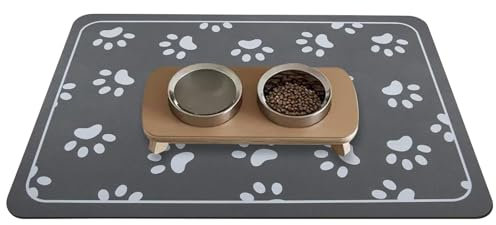 Generic Dog Bowl Mat 30x50cm, Diatomaceous Earth & Rubber, Non-Slip, Absorbent, Pet-Friendly, Gray