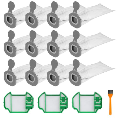 Spofan Staubsaugerbeutel für Vorwerk Kobold VK7 FP7 Akku-Staubsauger | Ersatzteil Zubehör 12 Stück Staubbeutel mit 3 Motorschutzfilter Filtertüten VK 7 FP 7 Beutel