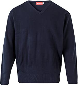 VELILLA 104, Jersey Punto Fino con Cuello En Pico, Color Azul Marino, Talla XL