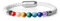 COAI Bracelet Sept Chakra Cordon en Cuir Blanc Pierres Semi-Précieuses Femme