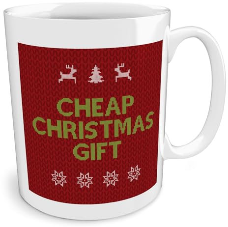 Black Raven Design - Cheap Christmas - Knitted Jumper, Ceramic Mug, 11fl oz