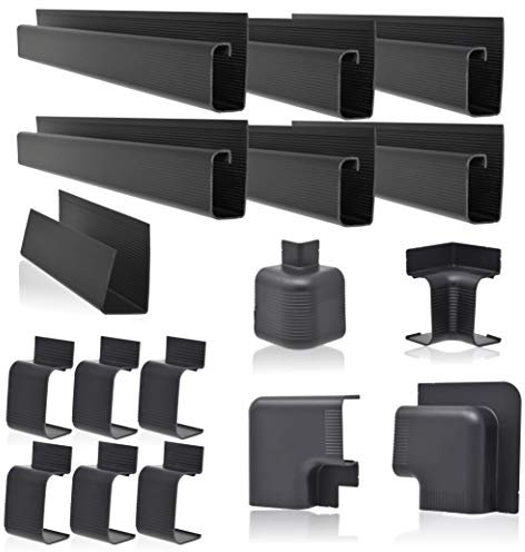 J Channel Cable Raceway System, 100” Total, Cable / Wire Management Solution for Desk, Home, Office, Kitchen, or Workshop, Includes Couplers to Cover Gaps & Solution for Power Blocks & Outlet Strips