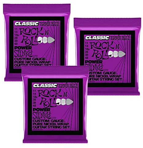 3 Saiten für Classic Ernie Ball 2250 Rock N Roll Power Slinky 11-48 E-Gitarre