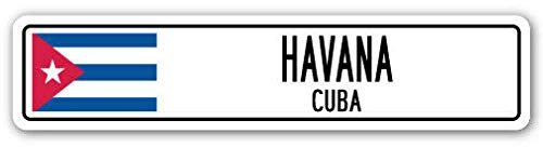 TNND New Havana Cuba Straßenschild Kubanische Flagge Stadt Land Straßenschild Straßenschild 10,2 x 40,6 cm