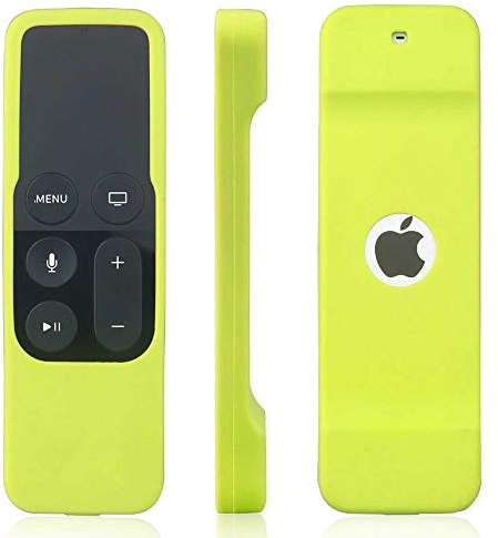 Funda protectora de silicona para mando a distancia compatible con Apple TV 4ª generación (verde ácido)