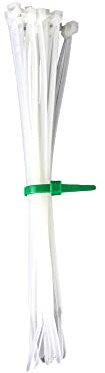 HPER Kabelbinder wiederverwendbar weiß I 300mm x 4,8mm I 100 Stück wiederlösbar I +15-30% Zugkraft & Stabilität I transparent I zertifizierte Qualität