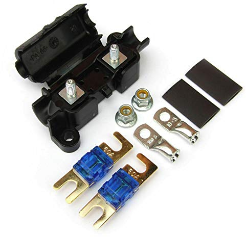 TopHomer Porte-Fusible 12V 60A avec 2 Fusibles à Lame - Anti-Éclaboussures pour Voiture, Camion, Bateau