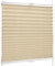 SchattenFreude Basic Klemmfix-Plissee für Fenster | Mit Klemm-Haltern | Ohne Bohren | Beige, Breite: 75cm x Höhe: 130cm