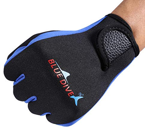DAUERHAFT Surf-Tauchhandschuhe, Winterhandschuhe, Fahrradhandschuhe, elastisches Handgelenk-Design, weich und leicht, 1,5 mm kältebeständig, Verstellbarer , zum Tauchen, Schwimmen
