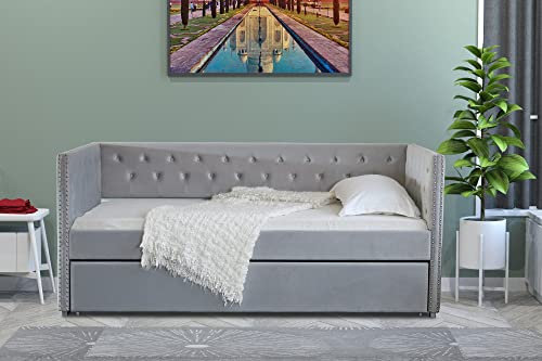 Home Treats Deluxe Day Bed With Trundle & Mattresses Included | Sofa Bed Single Trundle Bed Frame For Adults Children Teenagers | Single 3ft 190 x 90cm (Westfield Day Bed, No Mattress)