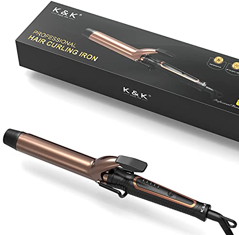 K&K Lockenstab mit Keramik-Turmalin-Beschichtung, Pro Spiral Curl, 50 bis 230 °C, suutomatische Abschaltung nach 60 min, Universalspannung