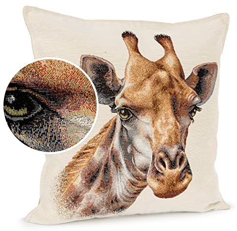 ANRO Kissenbezug Dekokissen Kissen Sofakissen Kissenbezüge Kissenhülle Gobelin Giraffe 45x45cm ohne Füllung