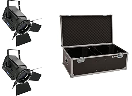 EUROLITE Set 2x LED THA-150F + Case | 2x Fresnel-Scheinwerfer mit 170-W-Warmweiß/Amber-LED inklusive PRO Flightcase