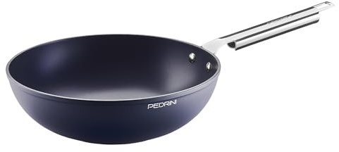 Pedrini saltapasta (wok) diametro 28 cm, linea Forma, antiaderente, full induction, con manico in acciaio