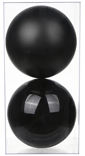 Briful 15CM Large Christmas Baubles, 2 PCS 5.9 Xmas Tree Decorations Black Christmas Bauble Decorations Shiny Hanging Ornaments for Home Festival Decor