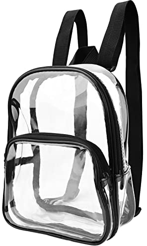 Mini Klare Rucksack Durchsichtig Rucksack PVC Transparente Schulrucksack Schwarz Klarer Rucksäcke Wasserdichter Durchsichtiger Rucksack Klarer Handtasche Unisex für Arbeit Reisen Sport (23*19*7cm)
