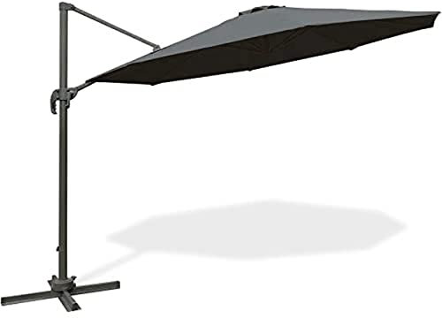 FIELDMANN Sombrilla colgante redonda, 3 m, color antracita