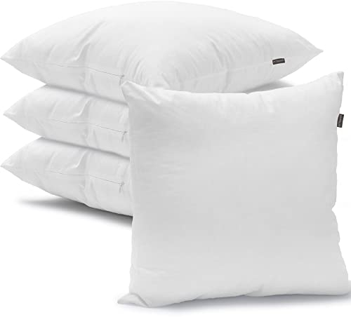 Flowen Kissen 40x40 Kopfkissen 4er Set für Sofa und Bett Innenkissen Hypoallergene Anti-Milben Kissenfüllung mit Weicher Gesteppter Kissenbezug Abnehmbarem und Waschbaren für Haus/Hotel