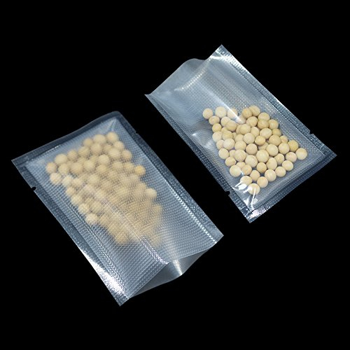 WACCOMT Pack 100pcs 4.72mil Thick Small Vacuum Sealer Bags for Food Storage Sous Vide Cooking Nylon Clear Poly Plastic Packaging Bags Heat Seal Vacuum Embossed Bags 7x10cm (2.7x3.9inch)