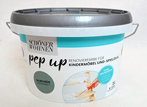Schöner Wohnen Pep up Renovierfarbe für Kindermöbel und Spielzeug 1 l salbeigrün