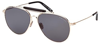 Tom Ford Sonnenbrille FT 0995 Raphael- 02 28A Shiny Rose Gold, t Logo/Smoke L, Shiny Rose Gold, T Logo/Smoke Lenses, 59/14/145, Glänzendes Rotgold, T-Logo/Rauchgläser