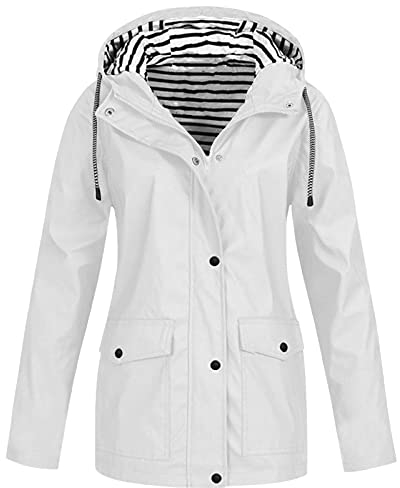 PU Windbreaker Damen Mantel Fleece gefütterter Regenmantel Regenjacke damen Regenjacke Damen Sportlicher Fit Slim wasserabweisend Damen Flauschigem Hundejacke Plussize