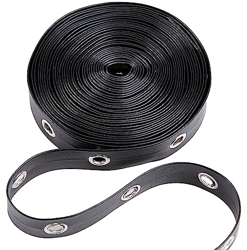 GORGECRAFT Ösenband 5 m Schwarz Ösenbesatz 19 mm Breit Ösen-Köperband Besatz Samt Perlenschnur Flache Kunstlederschnur Für Die Schmuckherstellung Quaste Kleid Geldbörse Heimdekoration