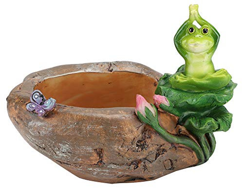 Headerbs Mini Resin Cartoon Animal Flowerpot Succulent Plant Pot Ornament, Made Resin Material, Suitable for Home, Office and Shops Decoration (yoga)