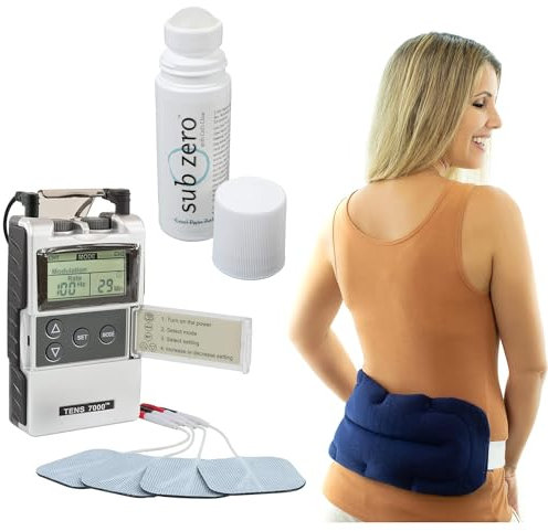 TENS 7000 Back Pain Relief Kit, Includes TENS Unit Muscle Stimulator, Sub Zero Pain Relief Gel, Bed Buddy Back Pain Relief Microwave Heating Pad