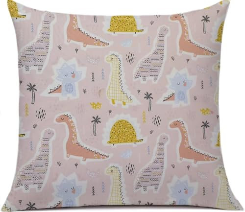 Kinder Kissenbezug Dekorativ Gemustert 80 x 80 cm, 1 Pack Baby Kleinkind Kissen Kissenbezüge für Kinderwagen, Bio Baumwolle Kopfkissenbezug mit Reißverschluss