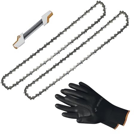 Kettensäge Zubehör - 2x Sägekette 35cm Rapid Super Pro Ersatzkette + 2in1 Feilenhalter mit Feile 4,8mm