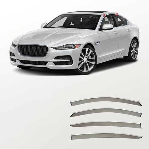 LUMZAG 4 Stück Autofenster Windabweiser für Jaguar XEL 2018 2019 2020 2021 2022 2023, Regenschutz Sonnenschutz Regenabweiser Anklebbare Deflektoren Guard