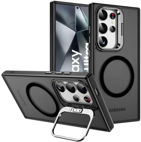 CoolGadget Magnetische Handyhülle für Samsung Galaxy S24 Ultra Schwarz | Magnetisches Slim Case, kabelloses Laden, Soft Grip Oberfläche, kratzfest, federleicht