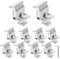 YOUEON 10 Pack Solar Panel End Clamps 35-50mm Adjustable, Aluminum Z Bracket for Solar Panel Include 10 Screws M8, Aluminum Rail Roof Mount End Clamps, Silver
